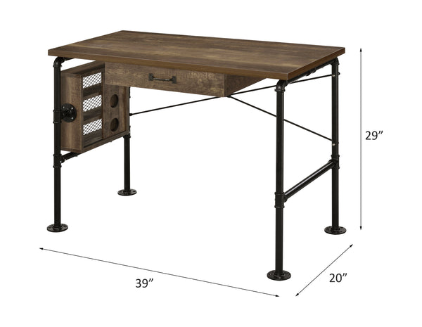 ACME Endang Weathered Oak & Black Writing Desk Model 92595