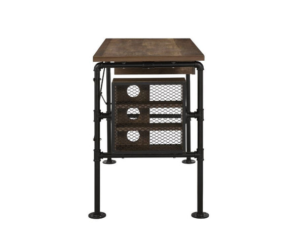 ACME Endang Weathered Oak & Black Writing Desk Model 92595
