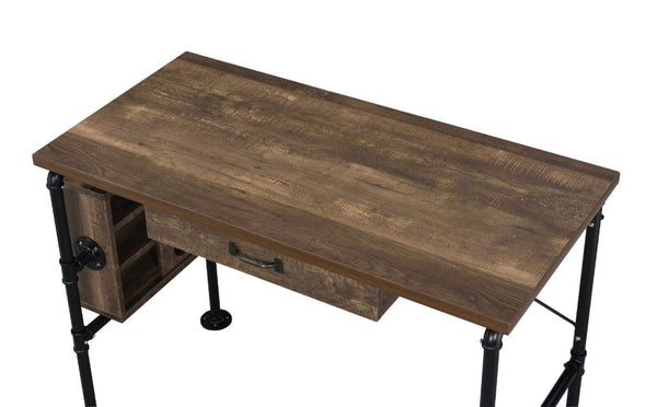 ACME Endang Weathered Oak & Black Writing Desk Model 92595