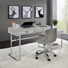 ACME Tigress White Engineered Stone Top & Chrome Writing Desk Model 92615