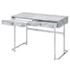 ACME Tigress White Engineered Stone Top & Chrome Writing Desk Model 92615