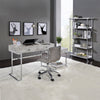 ACME Tigress White Engineered Stone Top & Chrome Writing Desk Model 92615