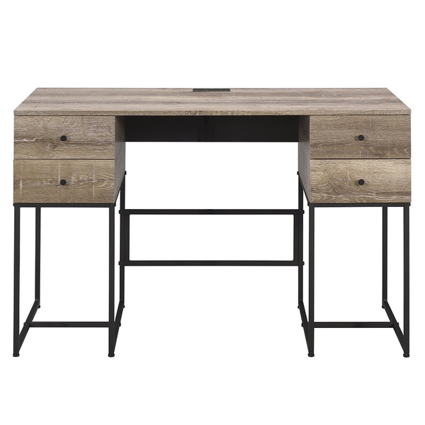 ACME Desirre Rustic Oak & Black Writing Desk Model 92640