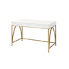 ACME Lightmane White High Gloss & Gold Writing Desk(Same AC00900) Model 92660