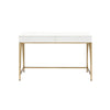 ACME Lightmane White High Gloss & Gold Writing Desk(Same AC00900) Model 92660
