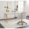 ACME Lightmane White High Gloss & Gold Writing Desk(Same AC00900) Model 92660