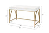 ACME Lightmane White High Gloss & Gold Writing Desk(Same AC00900) Model 92660