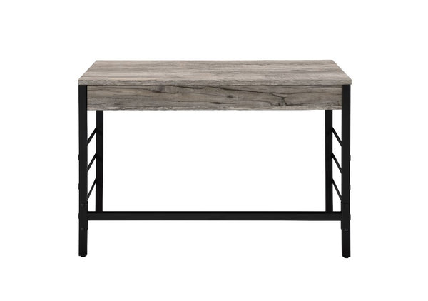ACME Disho Light Weathered Oak & Black Writing Desk with USB Port Model 92720