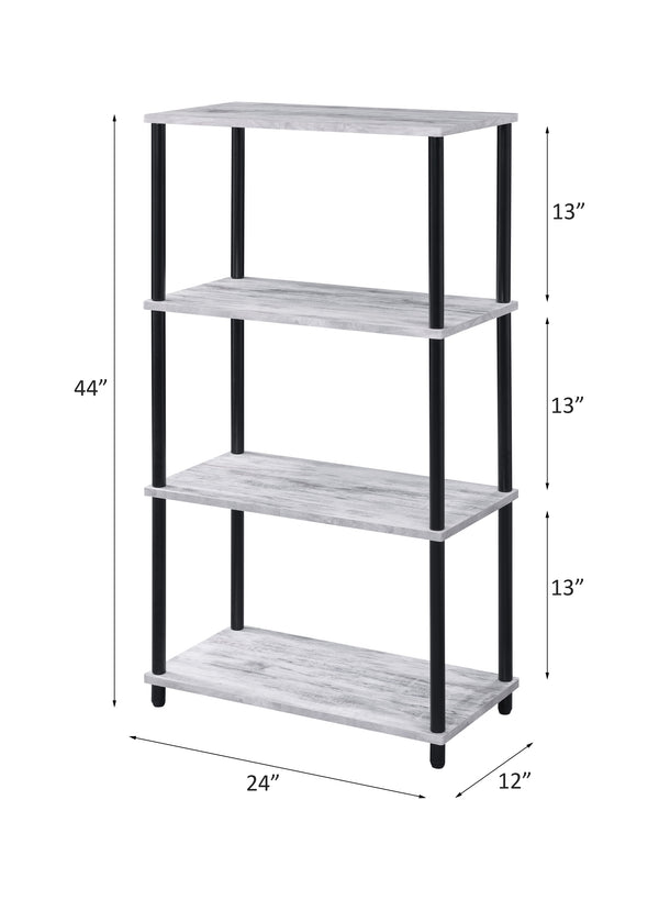 ACME Nypho Antique White & Black Bookshelf Model 92737