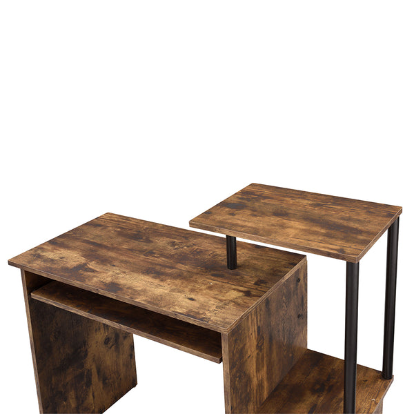 ACME Lyphre Weathered Oak & Black Computer Desk Model 92760