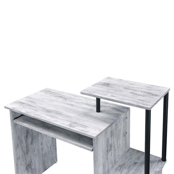 ACME Lyphre Antique White & Black Computer Desk Model 92762