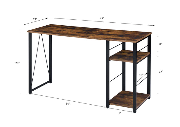 ACME Vadna Weathered Oak & Black Writing Desk Model 92765