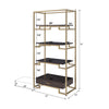 ACME Yumia Gold & Walnut Bookshelf Model 92787