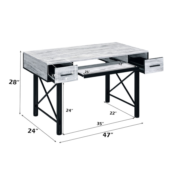 ACME Settea Antique White & Black Computer Desk Model 92797