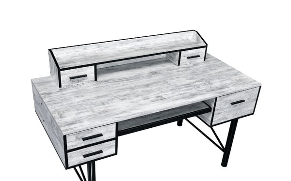 ACME Safea Antique White & Black Computer Desk Model 92802