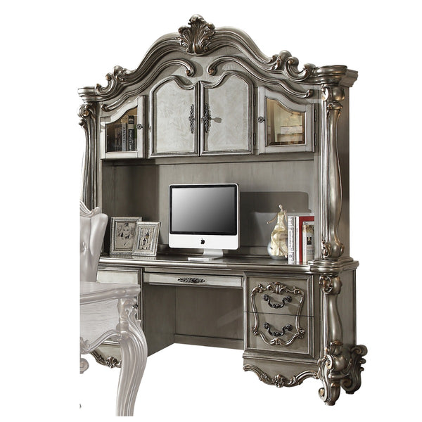 ACME Versailles Antique Platinum Executive Computer Desk with Hutch Model 92824