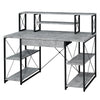 ACME Amiel Faux Concrete & Black Writing Desk Model 92875