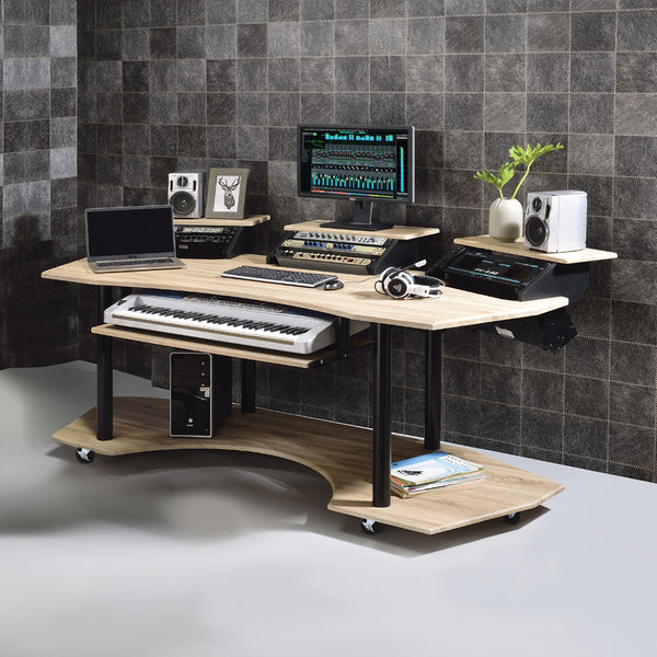 ACME Eleazar Natural Oak 83" Music Studio Desk Model 92897