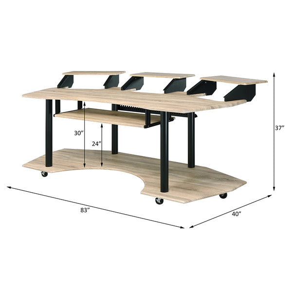 ACME Eleazar Natural Oak 83" Music Studio Desk Model 92897
