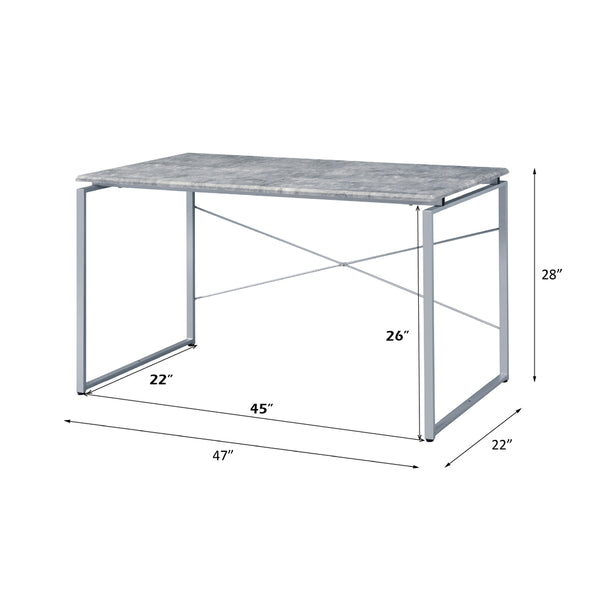 ACME Jurgen Faux Concrete & Silver Writing Desk Model 92905