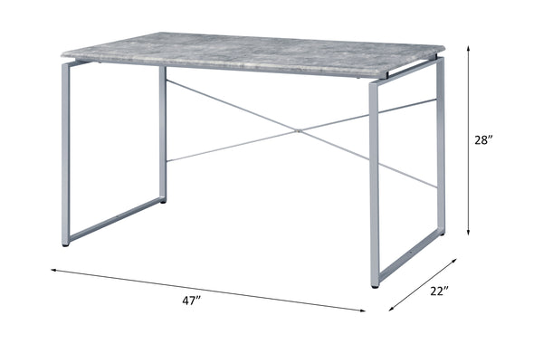 ACME Jurgen Faux Concrete & Silver Writing Desk Model 92905