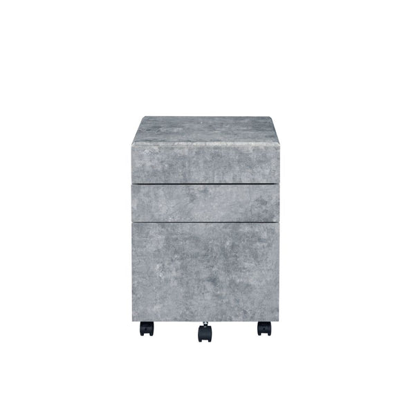 ACME Jurgen Faux Concrete & Silver File Cabinet Model 92909