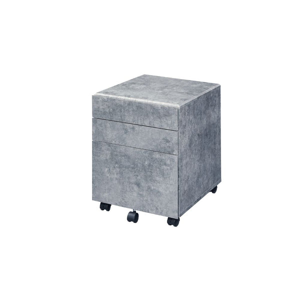 ACME Jurgen Faux Concrete & Silver File Cabinet Model 92909