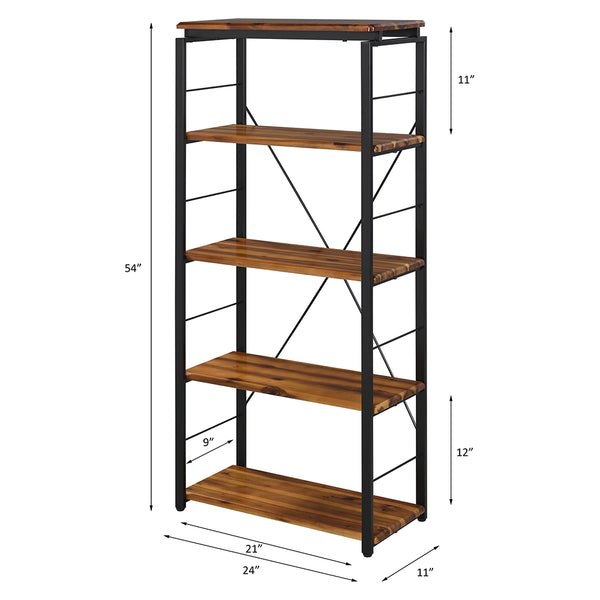 ACME Jurgen Oak & Black Bookshelf Model 92912