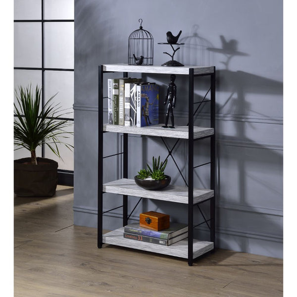 ACME Bob Antique White & Black Bookshelf Model 92917