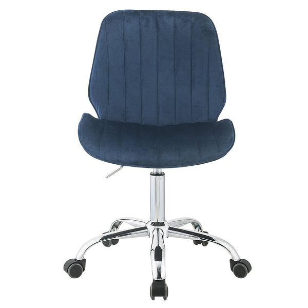 ACME Muata Twilight Blue Velvet & Chrome Swivel Office Chair Model 92932