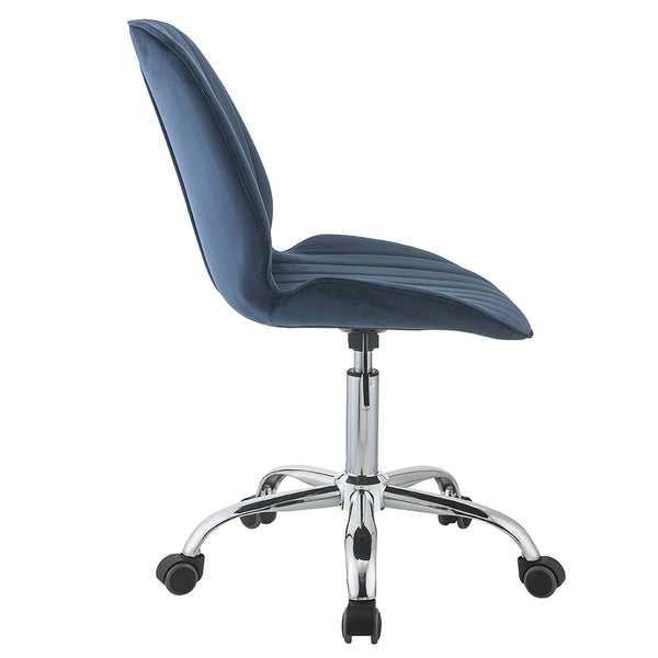 ACME Muata Twilight Blue Velvet & Chrome Swivel Office Chair Model 92932