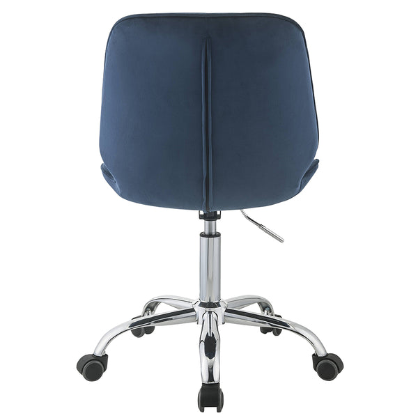 ACME Muata Twilight Blue Velvet & Chrome Swivel Office Chair Model 92932