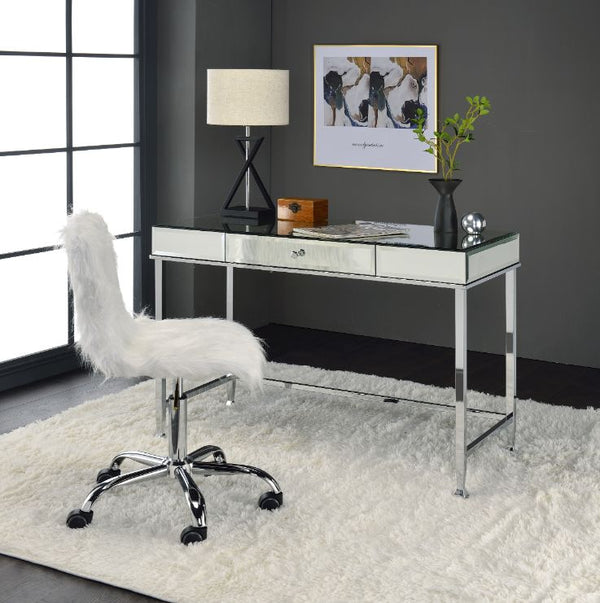 ACME Canine Mirrored and Chrome Writing Desk Model 92975