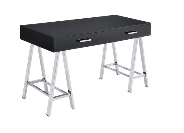 ACME Coleen Black High Gloss & Chrome Writing Desk with USB Port Model 93045