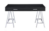 ACME Coleen Black High Gloss & Chrome Writing Desk with USB Port Model 93045