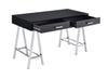 ACME Coleen Black High Gloss & Chrome Writing Desk with USB Port Model 93045