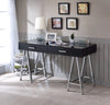 ACME Coleen Black High Gloss & Chrome Writing Desk with USB Port Model 93045