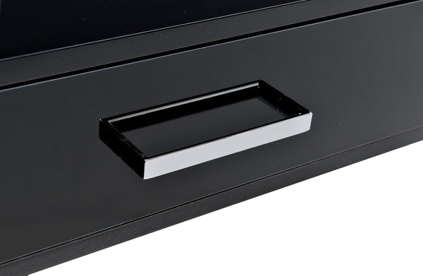 ACME Coleen Black High Gloss & Chrome Writing Desk with USB Port Model 93045