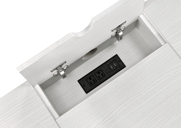 ACME Verster Natural & Black Writing Desk with USB Port Model 93090