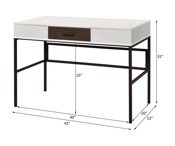 ACME Verster Natural & Black Writing Desk with USB Port Model 93090