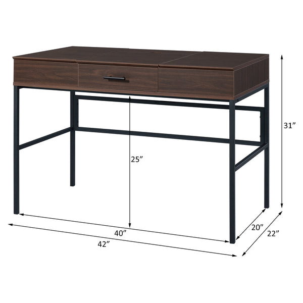 ACME Verster Oak & Black Writing Desk with USB Port Model 93092