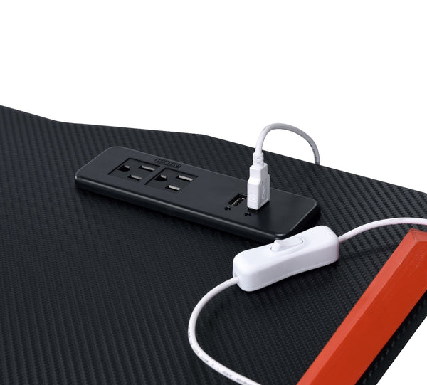 ACME Dragi Black & Red Gaming Desk with USB Port Model 93125