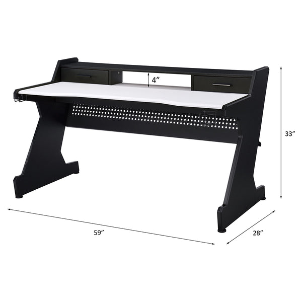 ACME Bigga Black & White Gaming Desk Model 93129