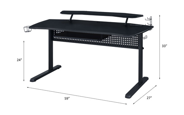 ACME Vildre Black Gaming Desk with USB Port Model 93132