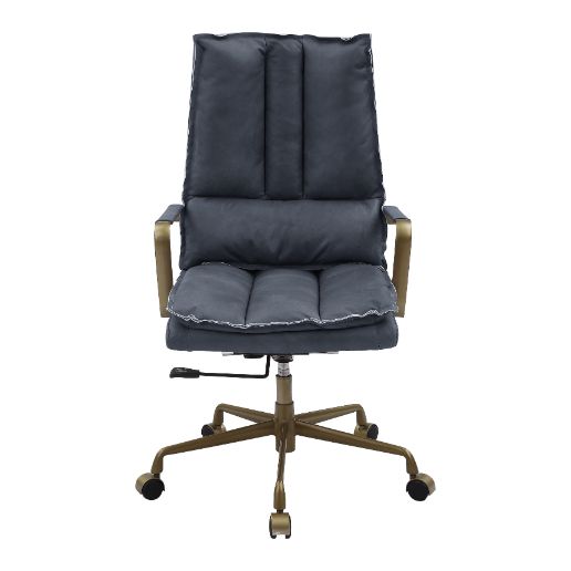 ACME Tinzud Gray Leather Swivel Office Chair Model 93165