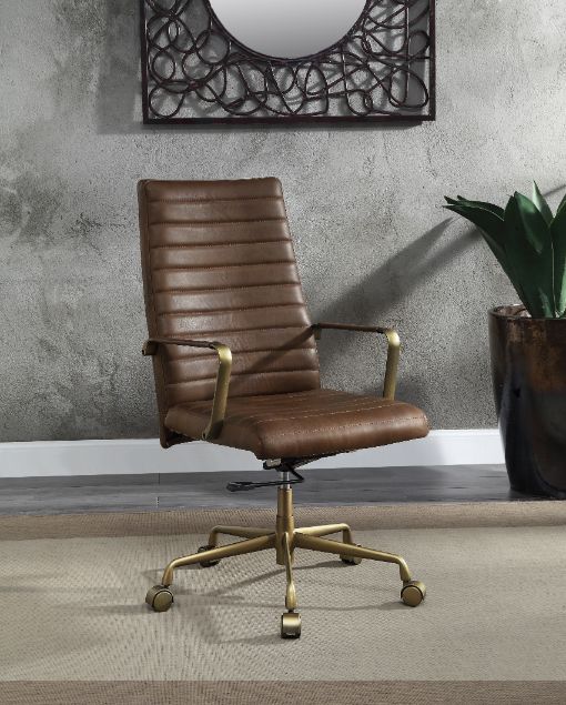 ACME Duralo Saturn Leather Swivel Office Chair Model 93167