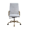 ACME Duralo Vintage White Top Grain Leather Swivel Office Chair Model 93168