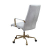 ACME Duralo Vintage White Top Grain Leather Swivel Office Chair Model 93168