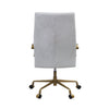ACME Duralo Vintage White Top Grain Leather Swivel Office Chair Model 93168
