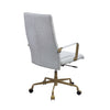 ACME Duralo Vintage White Top Grain Leather Swivel Office Chair Model 93168